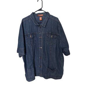 Liz & Me Signature Denim Button-Up Shirt / Jacket 3X
